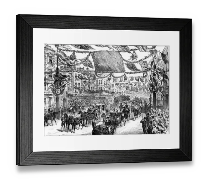 Framed Print : In 1887 the year of her Golden Jubilee Queen Victorias Visit to East End of London Framed Print : In 1887 the year of her Golden Jubilee Queen Victorias Visit to East End of London