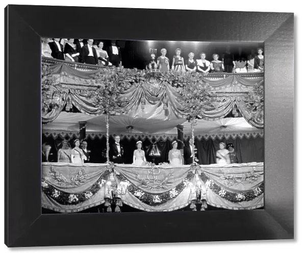 The Queen at the Royal Opera House with the king and queen of sweden 30 june 1954