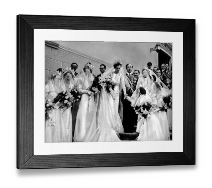 Framed Print : King Zog of Albania and his Hungarian bride Countess Geraldine Apponyl congratulated Framed Print : King Zog of Albania and his Hungarian bride Countess Geraldine Apponyl congratulated