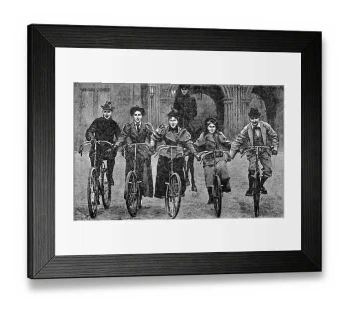 Framed Print : Royal Bicyclists The Hereditary Prince of Saxe - Coburg - Gotha, Princesses Leopoldine