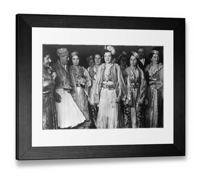 Framed Print : King Zogs four sisters and nephew in peasant dress at Tirana reception on 25th anniversary Framed Print : King Zogs four sisters and nephew in peasant dress at Tirana reception on 25th anniversary