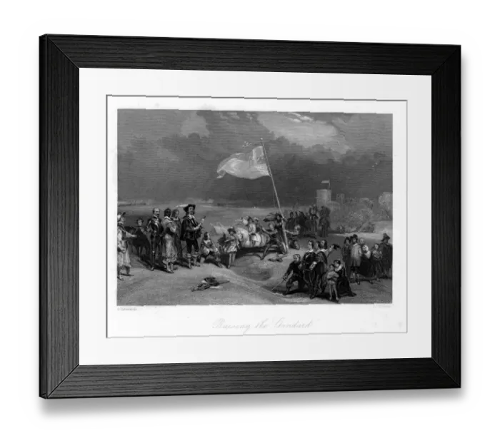 Framed Print : Raising the Standard. King Charles 1st raises the Royal Standard at Nottingham in 1642 Framed Print : Raising the Standard. King Charles 1st raises the Royal Standard at Nottingham in 1642