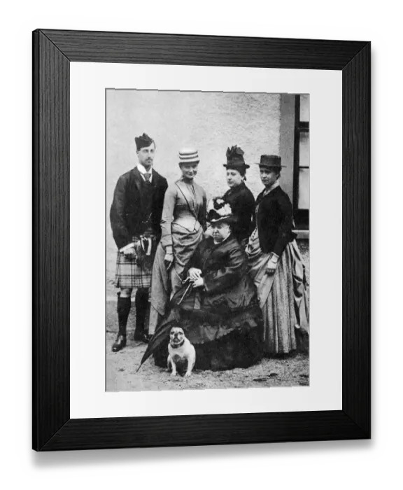 Framed Print : Royal family group at Balmoral, September 1887. Left to right: Prince Albert Victor of Wales Framed Print : Royal family group at Balmoral, September 1887. Left to right: Prince Albert Victor of Wales