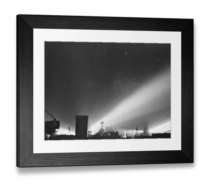 Framed Print : Searchlight display in honour of Royal wedding at Portsmouth. Searchlights playing over Repulse Framed Print : Searchlight display in honour of Royal wedding at Portsmouth. Searchlights playing over Repulse