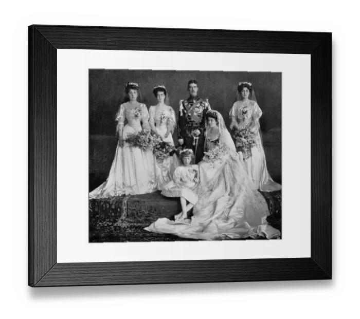 Framed Print : The Royal Bride and Bridegroom and the bridesmaids. after the ceremony at Windsor Framed Print : The Royal Bride and Bridegroom and the bridesmaids. after the ceremony at Windsor