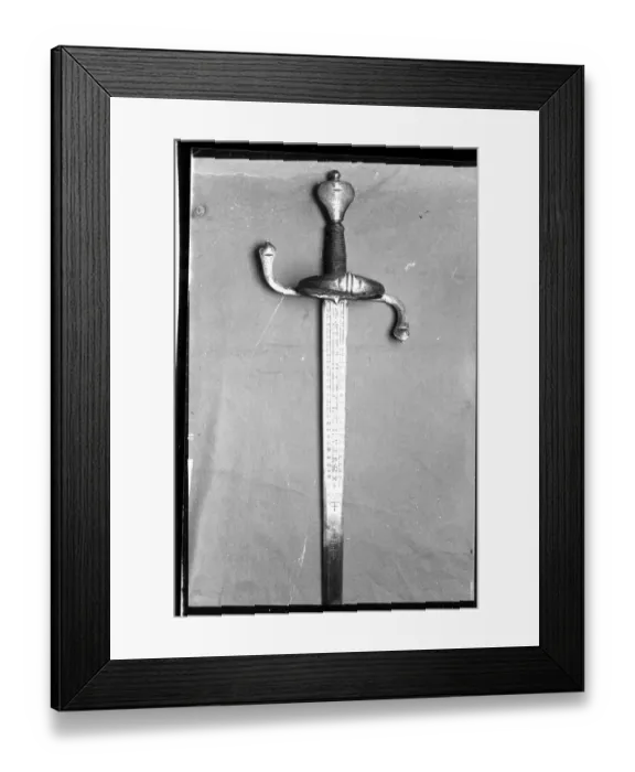 Framed Print : Sword of King Gustavos Adolphus, King of Sweden, 1611 - 1632. In the Royal
