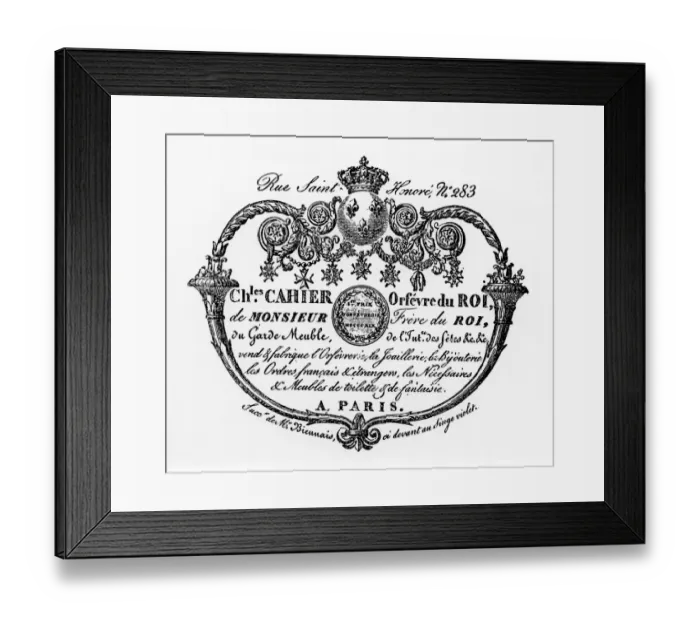 Framed Print : A French Royal Warrant Granted to companies or tradespeople who supply goods Framed Print : A French Royal Warrant Granted to companies or tradespeople who supply goods