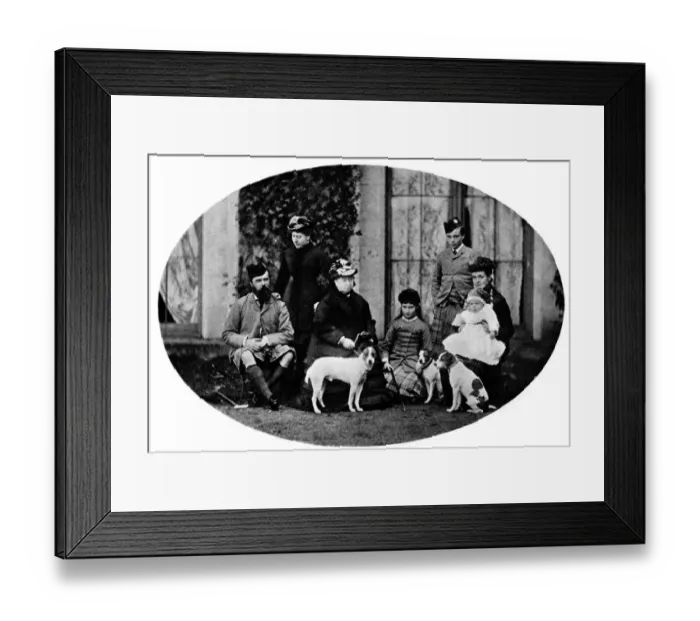 Framed Print : A Royal group at Balmoral, 21 October 1882. Left to right: The Grand Duke Hesse(Prince Louis)