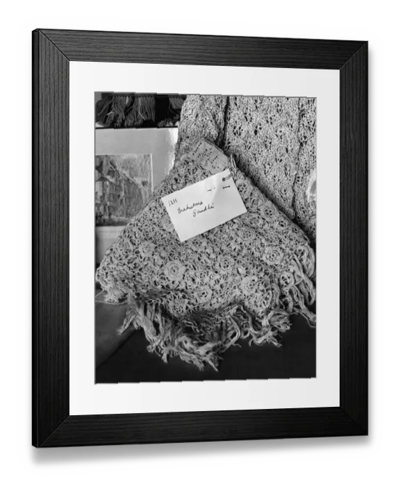 Framed Print : Royal Wedding Presents on display at St Jamess Palace. This small piece of lace Framed Print : Royal Wedding Presents on display at St Jamess Palace. This small piece of lace