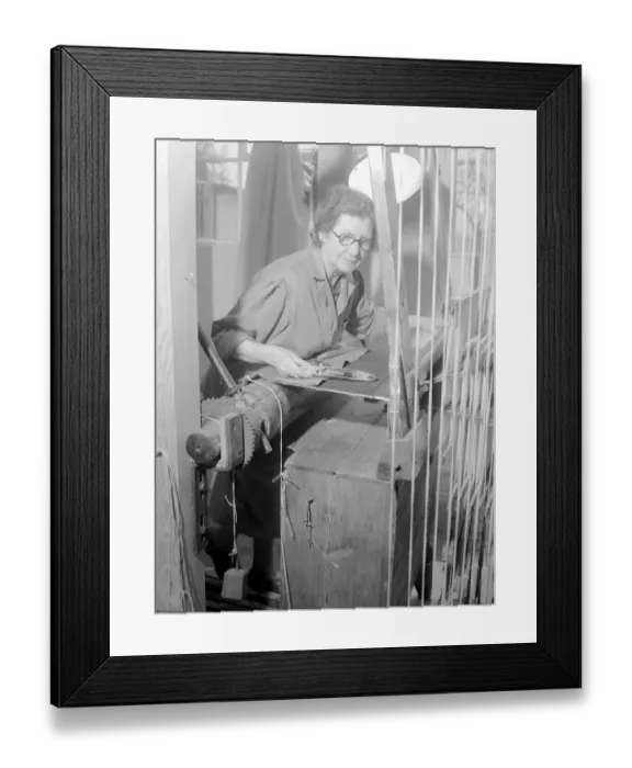 Framed Print : Mrs Hilda Calver who has been making Royal Ceremonial Clothes at New Mills Braintree Essex Warner Framed Print : Mrs Hilda Calver who has been making Royal Ceremonial Clothes at New Mills Braintree Essex Warner