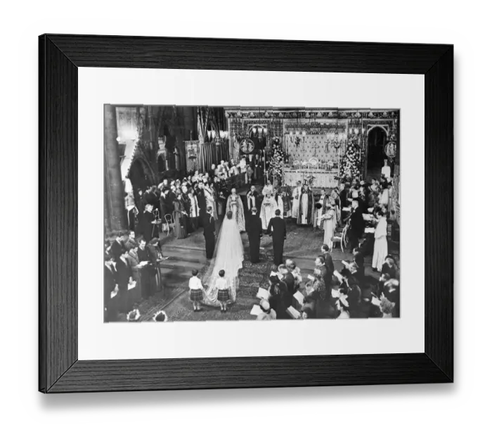 Framed Print : Royal Wedding. H. R. H Princess Elizabeth and Duke of Edinburgh. the bridal couple Framed Print : Royal Wedding. H. R. H Princess Elizabeth and Duke of Edinburgh. the bridal couple