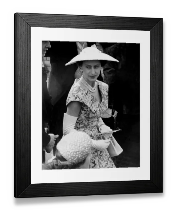 Framed Print : Royal Ascot Princess Margaret, wearing a mandarin hat, seen at Ascot today when Framed Print : Royal Ascot Princess Margaret, wearing a mandarin hat, seen at Ascot today when