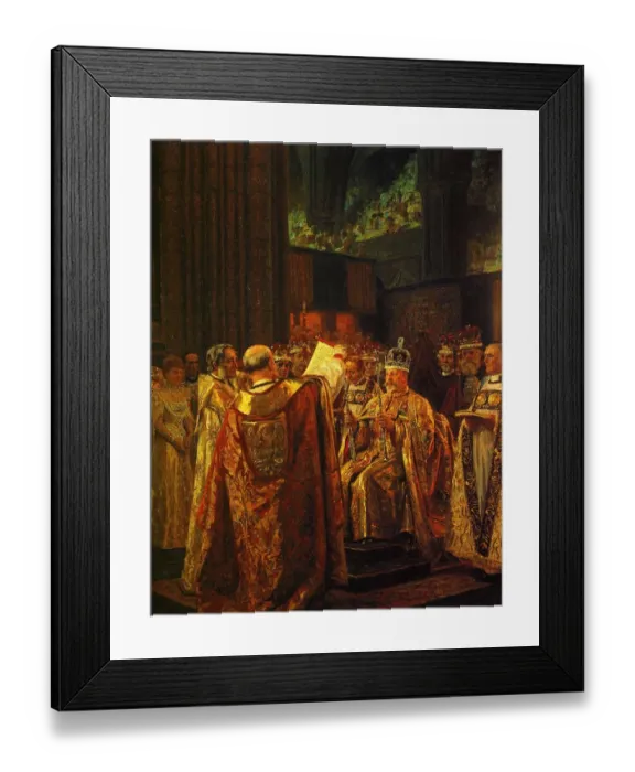 Framed Print : The new King is crowned : King Edward VII during his coronation ceremony at Westminster Abbey Framed Print : The new King is crowned : King Edward VII during his coronation ceremony at Westminster Abbey