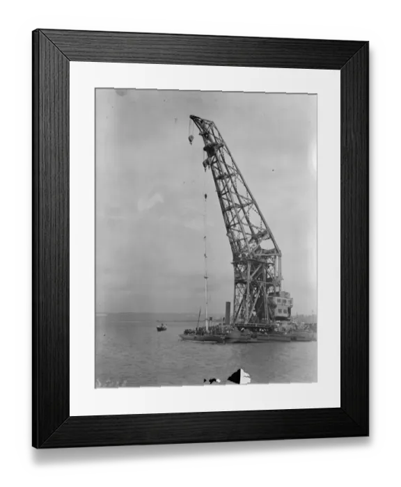 Framed Print : Stepping the mast of the Endeavour at the Royal Dockyard at Portsmouth Framed Print : Stepping the mast of the Endeavour at the Royal Dockyard at Portsmouth