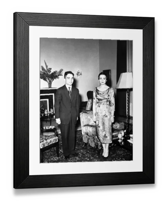 Framed Print : A pre- wedding picture of King Hussein of Jordon and Princess Dina Abdel Hamid Framed Print : A pre- wedding picture of King Hussein of Jordon and Princess Dina Abdel Hamid