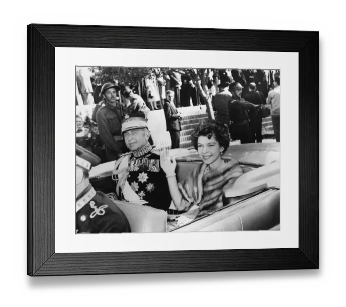 Framed Print : King Paul and his daughter Princess Irene drive to Salonica Cathedral for a special Framed Print : King Paul and his daughter Princess Irene drive to Salonica Cathedral for a special