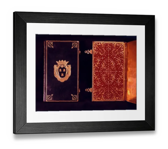 Framed Print : Book with Pompadours Arms, 18th century, French. 1787