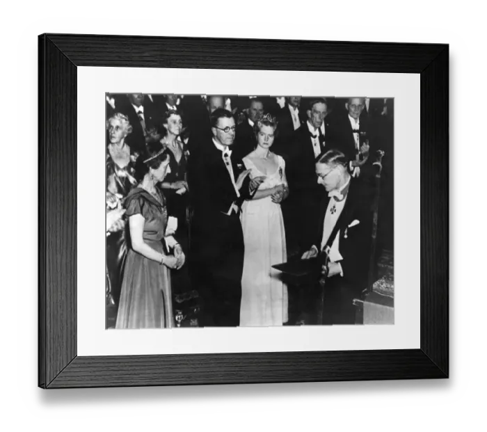 Framed Print : At the Concert Hall, Stockholm Hall, HRH the Crown Prince Gustaf Adolf presented