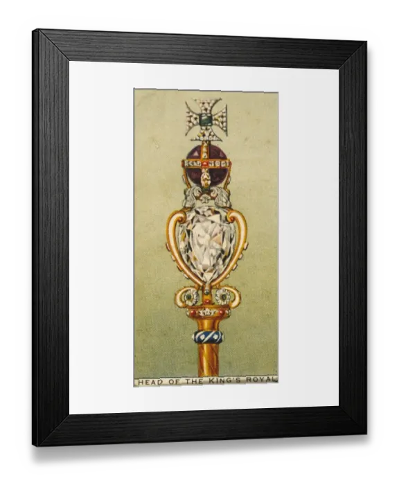 Framed Print : Head of the Kings Royal Sceptre with cross