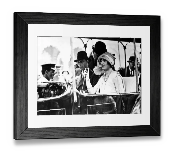 Framed Print : The future King George VI and Queen Elizabeth in royal railroad car at the British