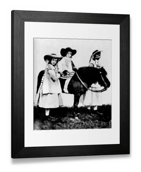 Framed Print : The Princess Dagmar, Thyra (on pony) and Alexandra, at the ages of eight, three, and eleven Framed Print : The Princess Dagmar, Thyra (on pony) and Alexandra, at the ages of eight, three, and eleven
