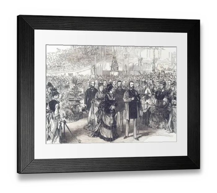 Framed Print : The Emperor of Russia at the Crystal Palace: The royal party passing up the nave. May 1874 Framed Print : The Emperor of Russia at the Crystal Palace: The royal party passing up the nave. May 1874