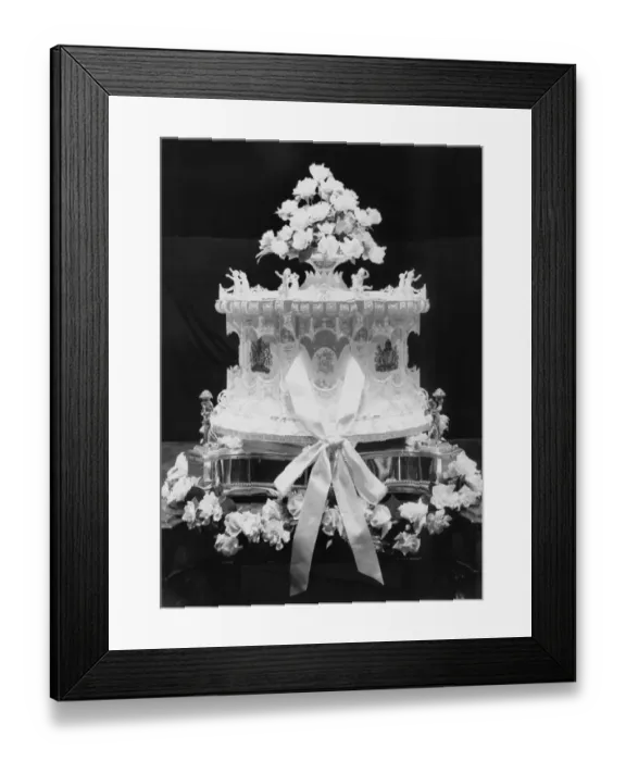 Framed Print : A view of the Royal Silver Wedding Cake at Mc Vitie and Prices bakery at Harlesden Framed Print : A view of the Royal Silver Wedding Cake at Mc Vitie and Prices bakery at Harlesden