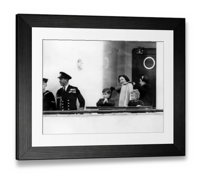 Framed Print : Prince Charles and Princess Anne today boarded the Royal yacht Britannia at Portsmouth Framed Print : Prince Charles and Princess Anne today boarded the Royal yacht Britannia at Portsmouth