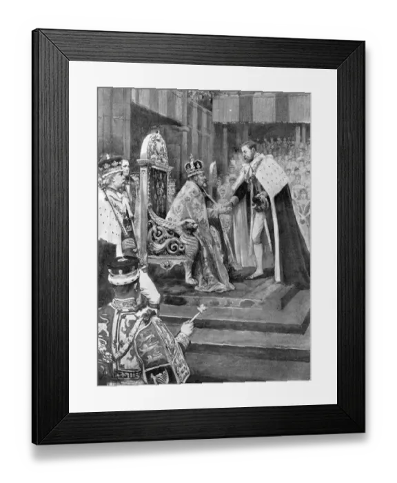 Framed Print : The Coronation - Father and Son: King Edward and the Prince of Wales after the homage Framed Print : The Coronation - Father and Son: King Edward and the Prince of Wales after the homage