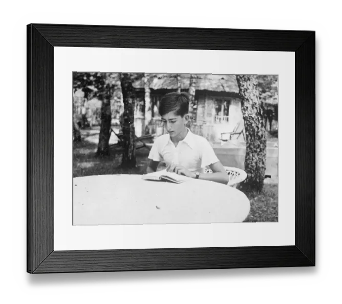 Framed Print : Boy king of Yugoslavia joins in the fun of camp life. King Peter, the boy monarch of Yugoslavia