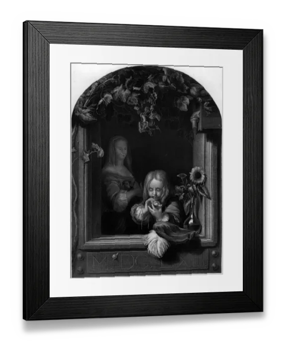 Framed Print : Boy Blowing Bubbles (1663) - from the picture in the Royal Collection - Frans van Mieris the elder Framed Print : Boy Blowing Bubbles (1663) - from the picture in the Royal Collection - Frans van Mieris the elder