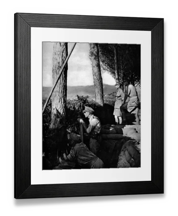 Framed Print : Royal Field Marshal viewing the fighting in Italy, the King in a forward observation Framed Print : Royal Field Marshal viewing the fighting in Italy, the King in a forward observation