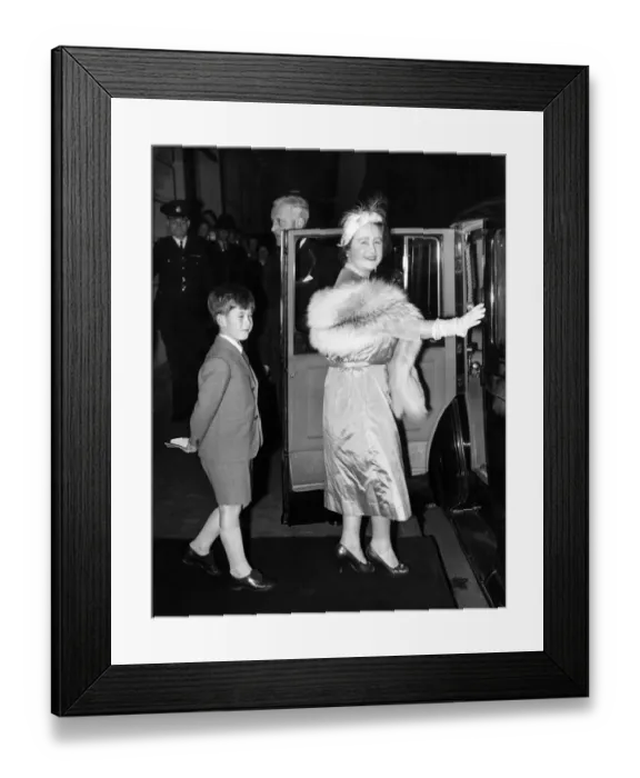 Framed Print : 20 October 1956 Prince Charles follows the Queen Mother to their car after watching Framed Print : 20 October 1956 Prince Charles follows the Queen Mother to their car after watching