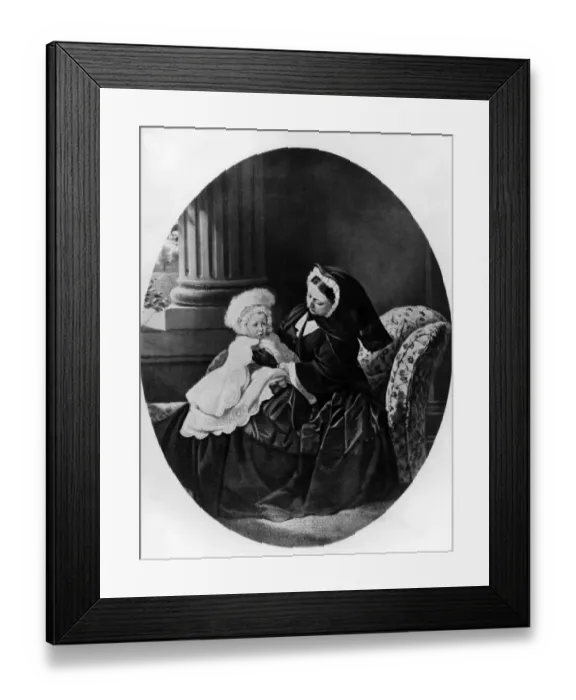 Framed Print : An illustraion of Queen Victoria with her son Prince Albert Victor of Wales Framed Print : An illustraion of Queen Victoria with her son Prince Albert Victor of Wales