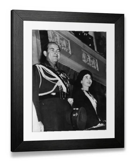 Framed Print : King Paul and Queen Frederica when they took the constitutional oath in the Parliament Building Framed Print : King Paul and Queen Frederica when they took the constitutional oath in the Parliament Building