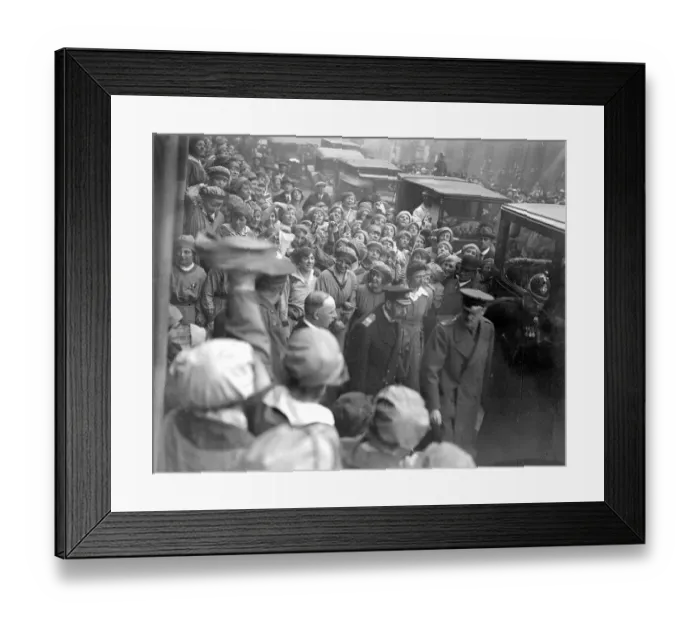 Framed Print : Royal visit to Immingham Docks. Being cheered on leaving National Shell Factory Framed Print : Royal visit to Immingham Docks. Being cheered on leaving National Shell Factory