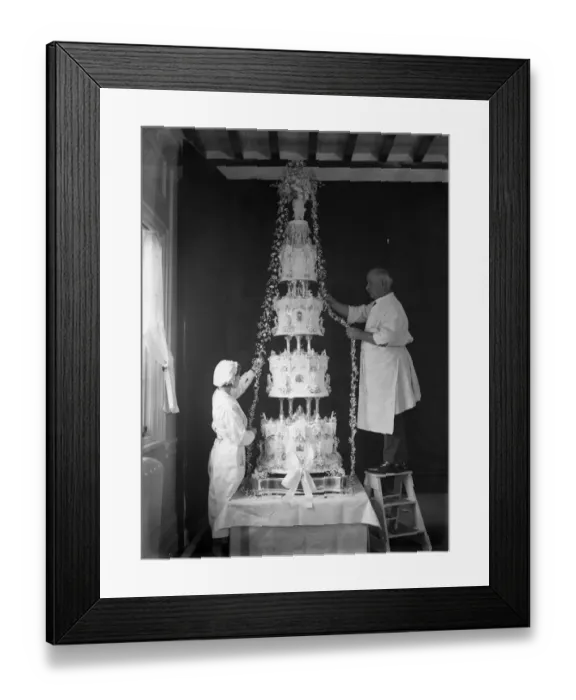 Framed Print : Wedding of the Duke of Kent and Princess Marina. The Royal wedding cake, by McVitie and Price Framed Print : Wedding of the Duke of Kent and Princess Marina. The Royal wedding cake, by McVitie and Price