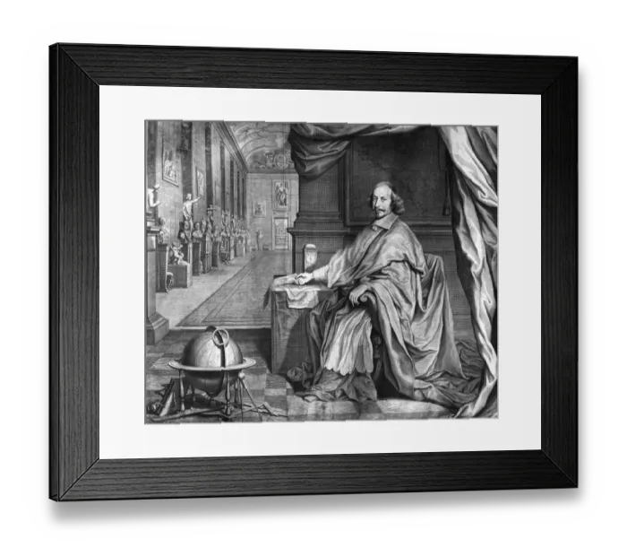 Framed Print : Robert Nanteuil (1623-1678) Cardinal Mazarin in Palais Royal etching Framed Print : Robert Nanteuil (1623-1678) Cardinal Mazarin in Palais Royal etching