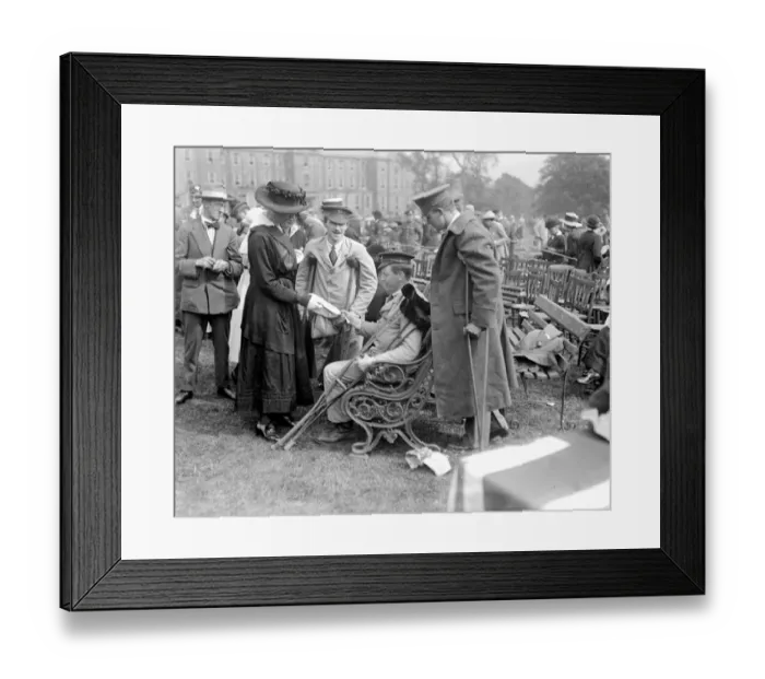 Framed Print : Royal visit to The West Riding. miss Vauce receives her bothers D. S. O. - showing Framed Print : Royal visit to The West Riding. miss Vauce receives her bothers D. S. O. - showing