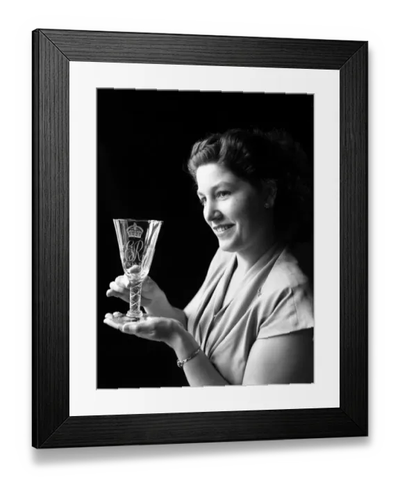 Framed Print : Collectors will have rare souvenirs of Coronation - exquisite goblets etched in diamond-point work Framed Print : Collectors will have rare souvenirs of Coronation - exquisite goblets etched in diamond-point work