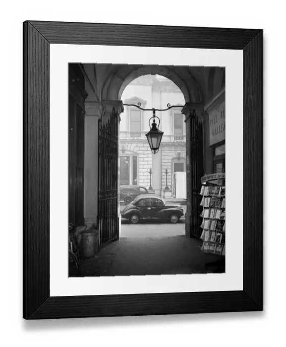 Framed Print : London; The Royal Opera Arcade, Pall Mall, London. The North End of the Arcade
