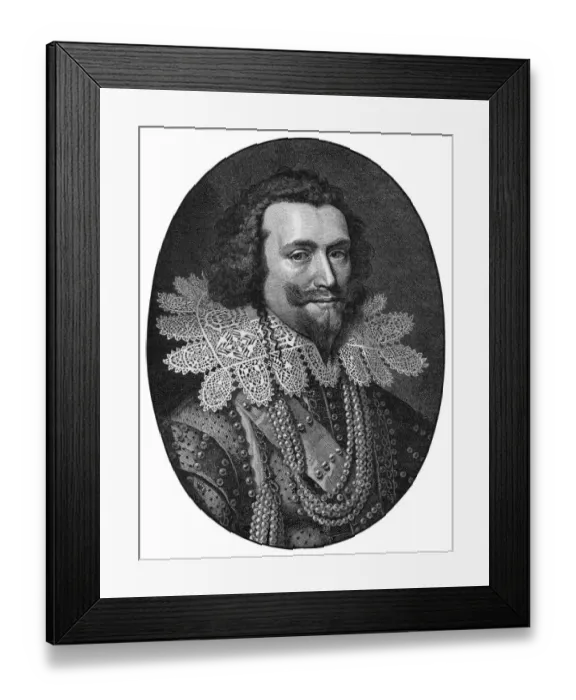 Framed Print : George Villiers, Duke of Buckingham Engraving by W J Delff George Villiers, 1st Framed Print : George Villiers, Duke of Buckingham Engraving by W J Delff George Villiers, 1st
