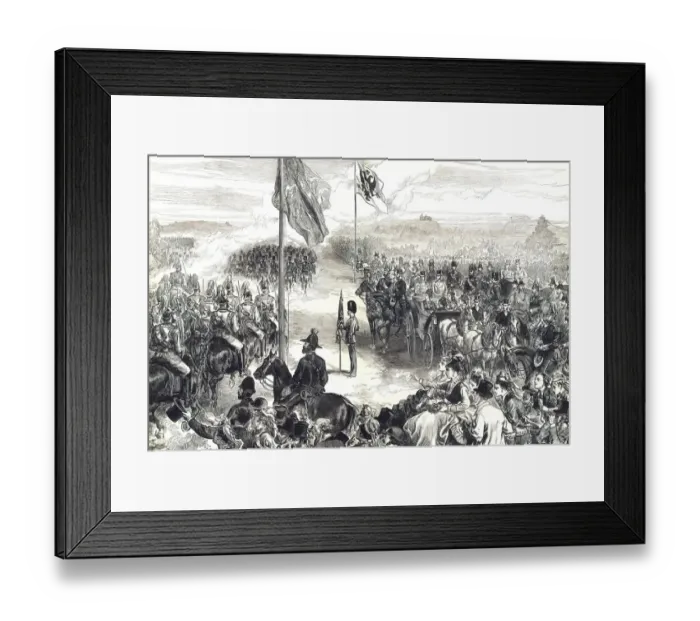 Framed Print : Czar Alexander II and the Royal party at The Aldershott Review, 30th May 1874