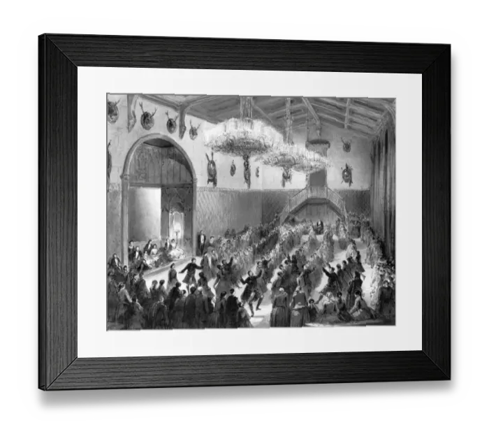 Framed Print : A gillies ball Balmoral 1859 attended by the Royal Family Framed Print : A gillies ball Balmoral 1859 attended by the Royal Family
