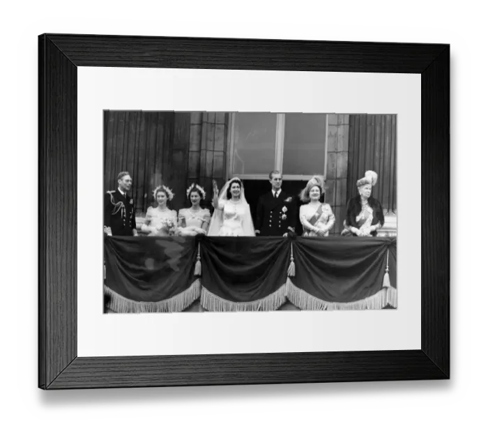 Framed Print : The Royal Wedding 1947 On the balcony with Princess Elizabeth are left to right: HM The King Framed Print : The Royal Wedding 1947 On the balcony with Princess Elizabeth are left to right: HM The King