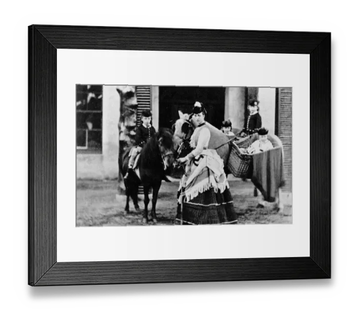 Framed Print : The Princess of Wales with her four eldest children at Abergeldie - September 1870 by Framed Print : The Princess of Wales with her four eldest children at Abergeldie - September 1870 by