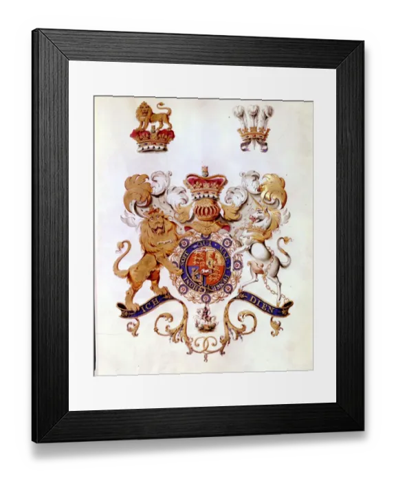 Framed Print : The Regents Coat of Arms, from Sovereigns of the Bath, 1803