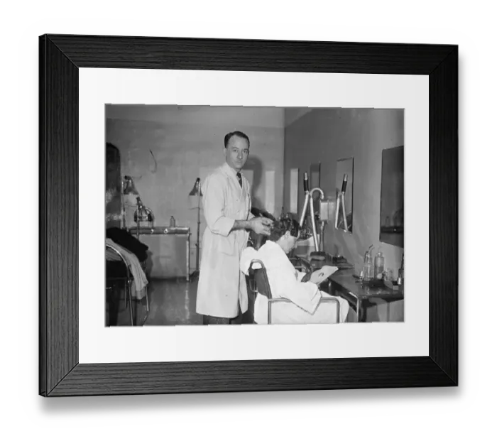 Framed Print : Princess Marinas hairdresser to help prepare royal bride for hjer wedding. M Gaude of Paris Framed Print : Princess Marinas hairdresser to help prepare royal bride for hjer wedding. M Gaude of Paris