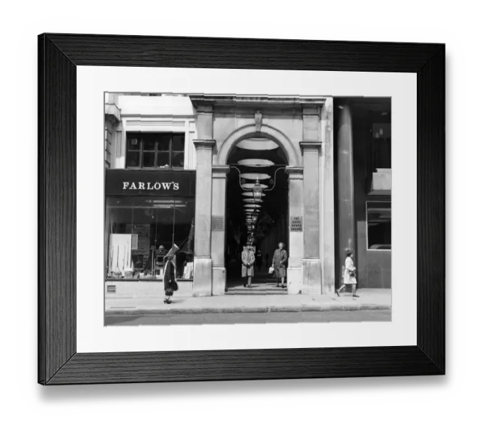 Framed Print : Royal Opera Arcade. The Royal Opera Arcade in Pall Mall, is Londons oldest arcade
