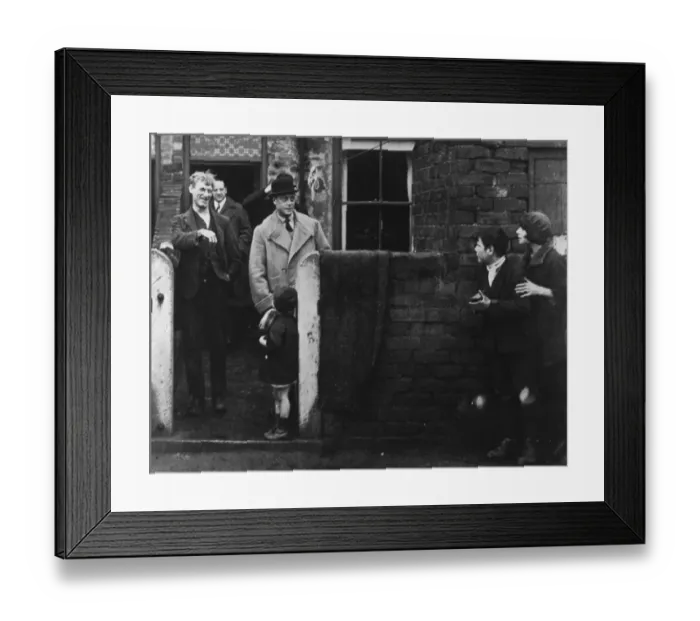 Framed Print : The Prince of Wales visiting a miners home during his tour of the mining districts Framed Print : The Prince of Wales visiting a miners home during his tour of the mining districts